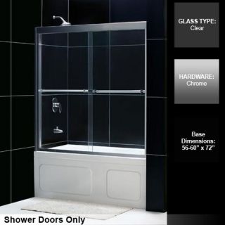 Dreamline SHDR126072801 Shower Door, 5660 x 72 Duet Clear Glass 2Panel Bypass Sliding Chrome