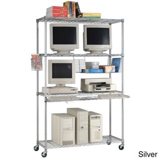 Ofm 4818 Lan Station And Mobile Shelf (SteelShelves Four (4)Casters 3 inchOne hanging shelf basketOne hanging side basket Weight capacity 300 poundsAdjsutable shelves in 1 inch incrmenets72 inches high x 48 inches wide x 18 inches deep)