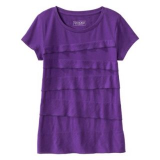 Cherokee Womens Short Sleeve Tiered Top   Royal Purple   XXL