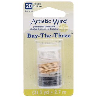 Artistic Wire Buy The Three 3/pkg 20 Gauge Silver/brass/hematite 3 Yd/ea