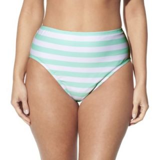 Womens Plus Size Bikini Swim Bottom   Mint Green/White 20W