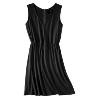 Mossimo Womens Knit V Neck Back Zipper Dress   Black XS