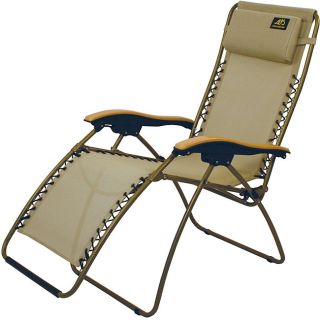 Alps Mountaineering Wide Tan Lay Z Lounger (TanReclines and locks into place so you can find the most relaxing position for youNylon mesh fabricSturdy powdercoated steel frameAdjustable head rest includedFolds for easy transport and storageWeight capacity