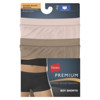 Hanes Womens Premium 2 Pack Seamless Boyshort NS49AS   Assorted