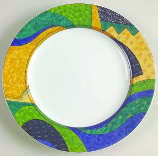 Studio Nova Madagascar Salad Plate, Fine China Dinnerware   Green,Gold,Purple,Bl