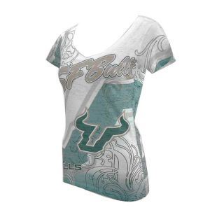 South Florida Bulls Blue 84 NCAA Womens Shifty Sub V Pocket T Shirt