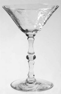 Seneca Margery Champagne/Tall Sherbet   Stem #515, Cut #771, Cut Floral Design