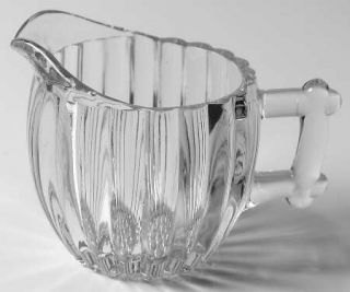 Jeannette National Clear Creamer   Clear,Pressed,Ribbed & Dot Design