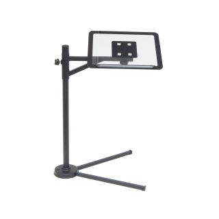 Calico Designs Black/ Clear Calico Tech Stand (Black/ clear glassTop rotates 360 degreesAdjustable angle up to 32 degreesLow profile legs Pencil ledgeModel 51210Assembly Required )