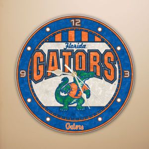Florida Gators Art Glass Clock