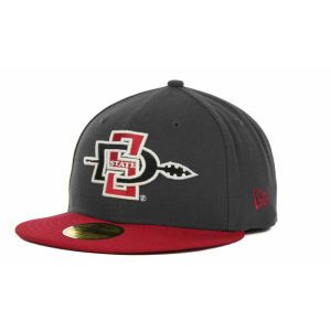 San Diego State Aztecs New Era NCAA 2 Tone Graphite and Team Color 59FIFTY Cap