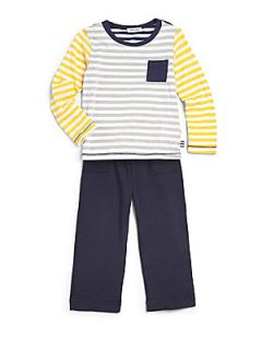 Splendid Toddlers & Little Boys Mix Stripe Top & Pants Set   Navy 