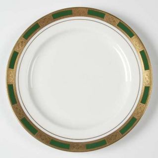 John Aynsley Empress Laurel Luncheon Plate, Fine China Dinnerware   Gold Encrust