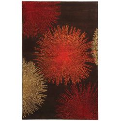 Handmade Soho Burst Brown New Zealand Wool Rug (36 X 56) (BrownPattern GeometricMeasures 0.625 inch thickTip We recommend the use of a non skid pad to keep the rug in place on smooth surfaces.All rug sizes are approximate. Due to the difference of monit