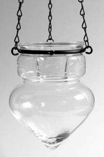 Princess House Crystal Heritage Candle Holder/Planter Hanging   Gray Cut Floral