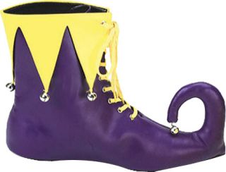 Mens Funtasma Jester 07   Purple/Yellow PU Costume Shoes
