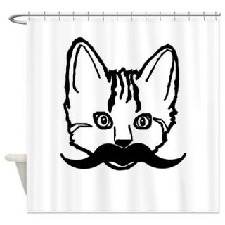  Mustache Cat Shower Curtain  Use code FREECART at Checkout