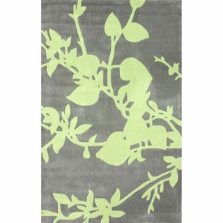 Nuloom Handmade Floral Grey Rug (83 X 11)