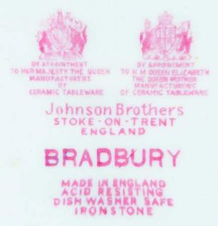 Johnson Brothers Bradbury Red Bread & Butter Plate, Fine China Dinnerware   Rege