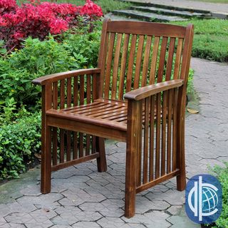 International Caravan Denver Acacia Hardwood Arm Chairs (set Of 2) (Natural acacia woodMaterials Acacia hardwoodFinish Natural acacia wood stainWeather resistant YesUV protection YesSeat dimensions 17 inches high x 20 inches wide x 20 inches deepDime