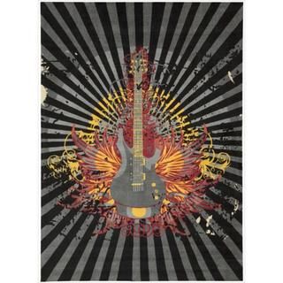 Altered State Edgy Guitar Grey Rug (4 X 6)