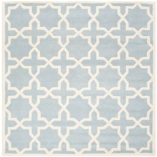 Safavieh Handmade Moroccan Chatham Blue/ Ivory Wool Rug (5 Square)