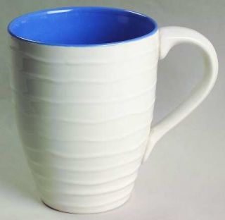 222 Fifth (PTS) Flip Flop Lake Blue Mug, Fine China Dinnerware   Blue & White, E