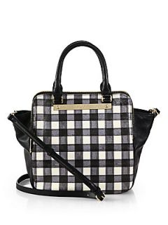 Marc by Marc Jacobs Checked Leather Shoulder Tote   Black