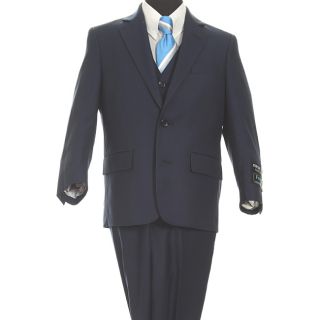 Ferrecci Boys Navy 2 button 3 piece Vested Suit