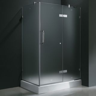 Vigo Industries VG6011CHMT40WR Shower Enclosure, 32 x 40 Frameless 3/8 w/Right Base Frosted/Chrome