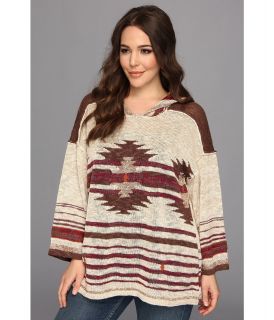 Stetson Sweater Hooded Pullover W/Aztec Design Womens Sweater (Brown)