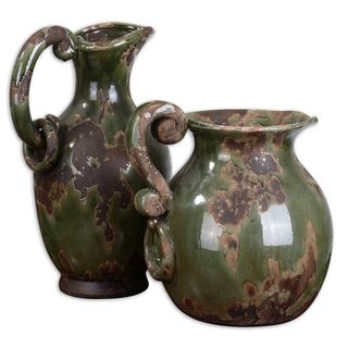 Hani Ceramic Decorative Pitchers (set Of 2)