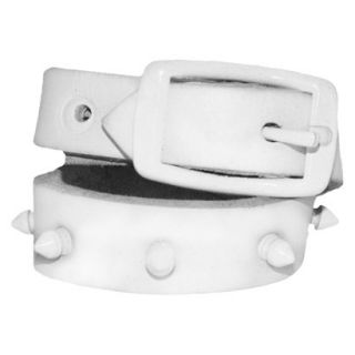 Platinum Pets White Genuine Leather Dog Collar with Spikes   White (17 20)