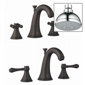 Grohe 20 801 ZB0 27682000 Geneva Lavatory Wideset Faucet with Free Showerhead