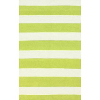 Nuloom Handmade Modern Stripes Green Wool Rug (5 X 8) (IvoryPattern StripeTip We recommend the use of a non skid pad to keep the rug in place on smooth surfaces.All rug sizes are approximate. Due to the difference of monitor colors, some rug colors may 