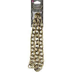 Jewelry Basics Antique Goldtone Double Oval 18 inch Metal Chain