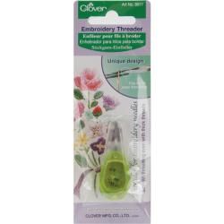 Clover Apple Green Embroidery Needle Threader (Apple greenPackage includes one (1) embroidery needle threaderFlat tip provides smooth threading when used with thick threadsWorks with any type of threads, yarns and embroidery needlesImported )