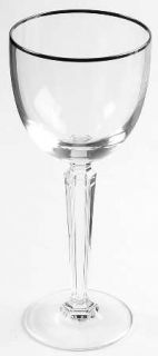 Waterford Metropolitan Platinum Wine Glass   Clear,Ridges On Stem,Platinum Trim