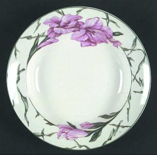 Retroneu Rhapsody Rim Soup Bowl, Fine China Dinnerware   Multimotif Floral,Rim,G
