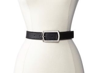 Vince Camuto 32MM Saffiano Perforated Belt w/ Logo Womens Belts (Black)