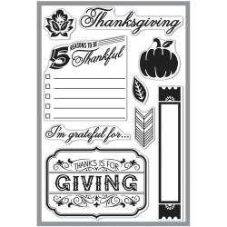Basic Grey Persimmon Clear Stamps By Hero Arts  Thankful