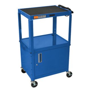 Luxor H Wilson Adjustable Height Cabinet AV Cart W42ACXX Color Blue