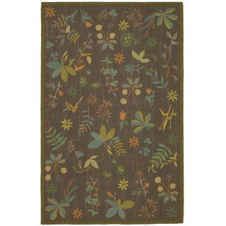 Martha Stewart Grove Twig Olive Green Wool Rug (79 X 99)