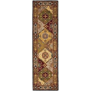 Handmade Heritage Bakhtiari Multicolored/ Red Wool Runner Rug (23 X 10)