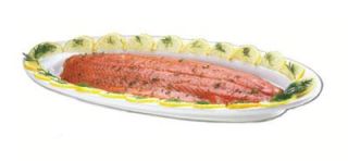 Browne Foodservice Salmon / Fish Platter, 23 x 8 x 1 1/4 in, Ceramic, Bright White