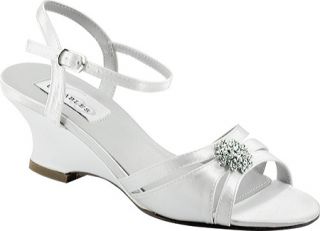 Womens Dyeables Cassie   White Satin Ornamented Shoes