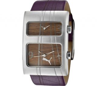 Mens PUMA PU101601004   Purple Leatherette/Brown Analog Watches