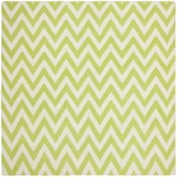 Safavieh Hand woven Moroccan Dhurrie Chevron Green/ Ivory Wool Rug (6 Square)