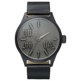 Mens Mossimo Antiqued Dial Analog Watch with Decorative Dials   Black