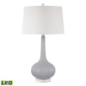Dimond Lighting DMD D2460 LED Abbey Lane Fluted Ceramic Table Lamp On Acrylic Ba